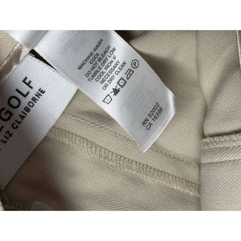 Lizgolf‎ By Liz Claiborne Shorts Womens 6 Beige Silk Golf Bermuda Pleated Twill